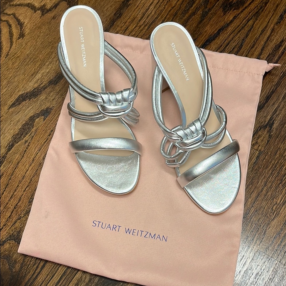 Stuart Weitzman Metallic Silver Heels